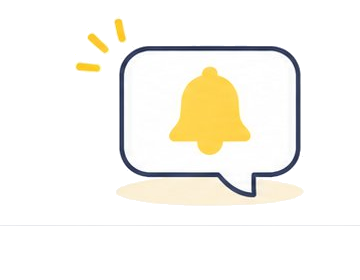 通知が届くイラスト